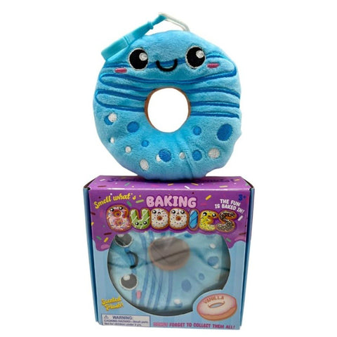 Kalan Baking Buddies Vanilla Bean Donut Scented Plush Bag Clip – Cute Clip-On Keychain, Soft Donut Plushie with Sweet Vanilla Aroma – Collectible Accessory for Kids & Teens