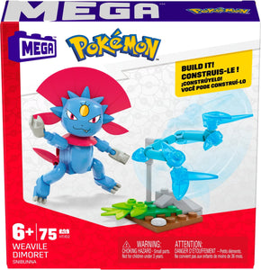 MEGA Construx Pokémon Weavile Dimoret 75 Piece Power Pack Set (HTJ02), Ages 6+