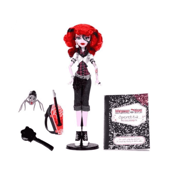 Monster High Boo-riginal Creeproduction Doll, Operetta Collectible Reproduction with Doll Stand, Diary, and Pet Spider Memphis “Daddy O” Longlegs