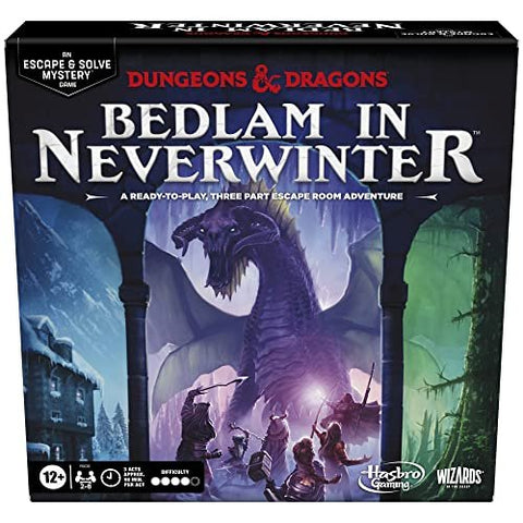 Hasbro Gaming Dungeons & Dragons: Bedlam in Neverwinter Game, A Ready-To-Play Three Part Escape Room Adventure, 2-6 Players Ages 12+