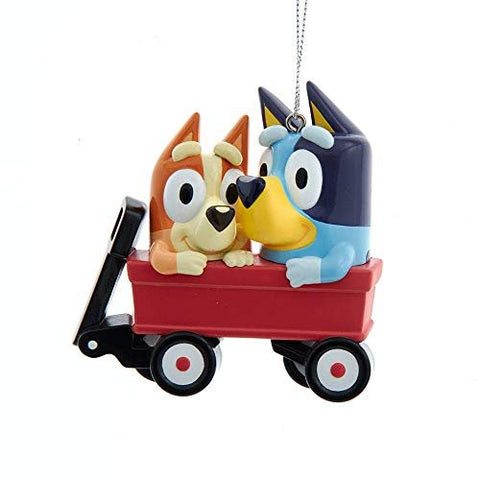 Kurt S. Adler Bluey Christmas Ornaments Bluey and Bingo Sister Characters Toy Wagon Christmas Tree Decoration Keepsake Gifts