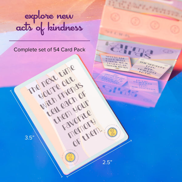 Karma Card Set - 54 Fun Playing Cards for Acts of Kindness - Good Karma Tarot Deck - 54 act of Kindness That Will Return to You