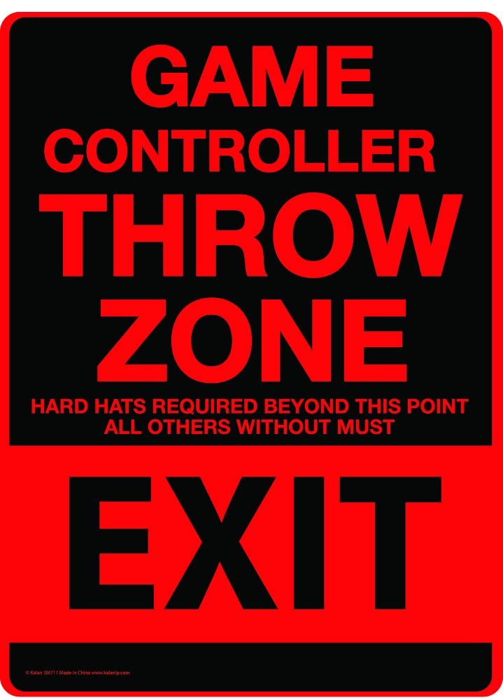 Game Controller Throw Zone Metal Sign - Easy-to-Hang Wall Decor - Fun Tin Signs for Man Cave - Metal Dorm Room Decorations, Garage Signs, and Man Cave Signs…
