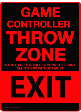 Game Controller Throw Zone Metal Sign - Easy-to-Hang Wall Decor - Fun Tin Signs for Man Cave - Metal Dorm Room Decorations, Garage Signs, and Man Cave Signs…