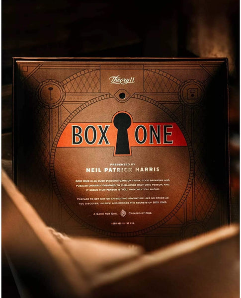 theory11 Box ONE by Neil Patrick Harris - An Incredible Adventure Game Filled With Puzzles, Riddles, Secrets and Surprises - 1 Player Ages 14+