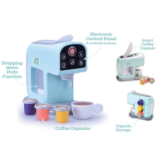 Nothing But Fun Toys My First Coffee Maker Playset Designed for Children Ages 3+ Years Teal 10.35" x 5.63" x 9.57"