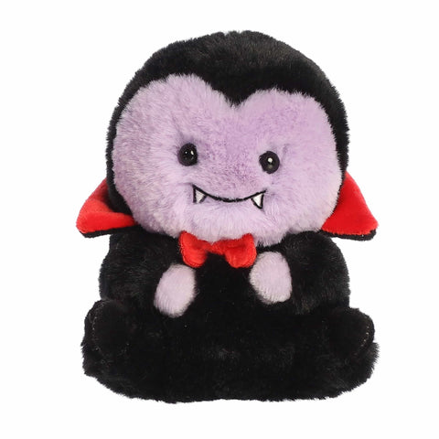 Aurora® Spooky Rolly Pet™ Vaughn Vampire™ Stuffed Animal - Compact Size for On-The-Go Fun - Perfect for Halloween Decorations and Gifts - Purple 5 Inches