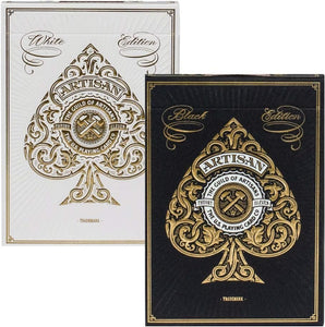 theory11 Artisan Premium Playing Cards Variety Pack, White and Black Set of 2 Decks with Embossed Tuck Boxes, Poker Size Standard Index