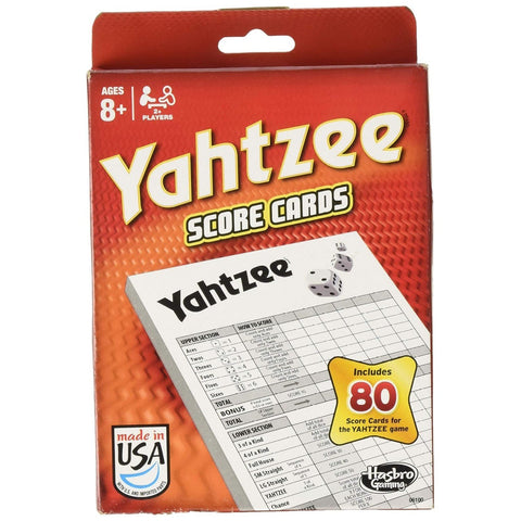 Hasbro Yahtzee Score Cards - Includes 80 Score Sheets For the Yahtzee Dice Game, 2+ Players Ages 8+