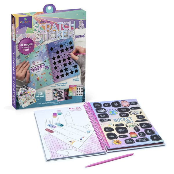 Craft-tastic — Scratch and Sticker Interactive Journal — Activity Book Packed with Fun Quizzes, 550+ Stickers, Creative Doodle Prompts, and More!