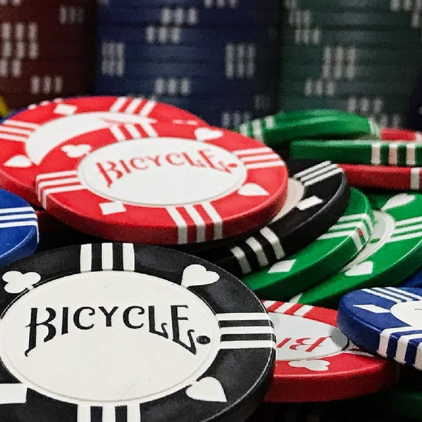 Bicycle Clay Poker Chips - 8 Gram 100 Count w/Casino Tray