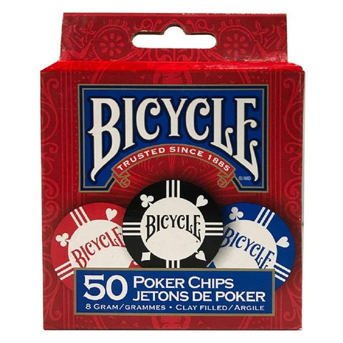 Bicycle Clay Poker Chips - 8 Gram 50 Count