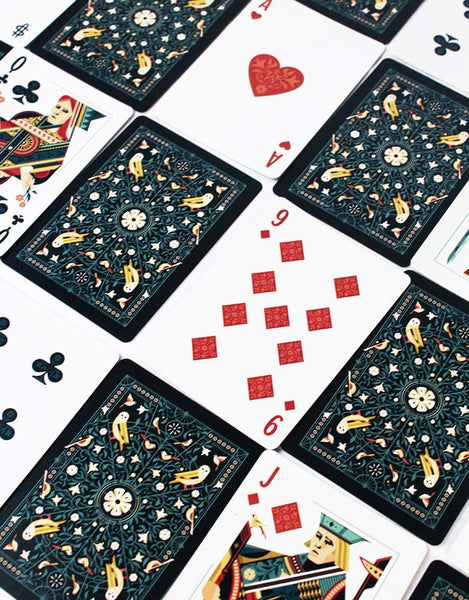 Aviary Teal Playing Cards