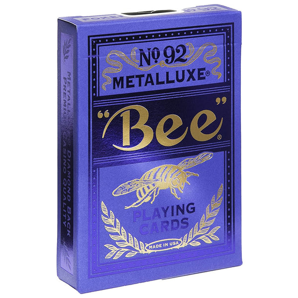 Bee Metalluxe Playing Cards - Blue Foil Diamond Back, Standard Index