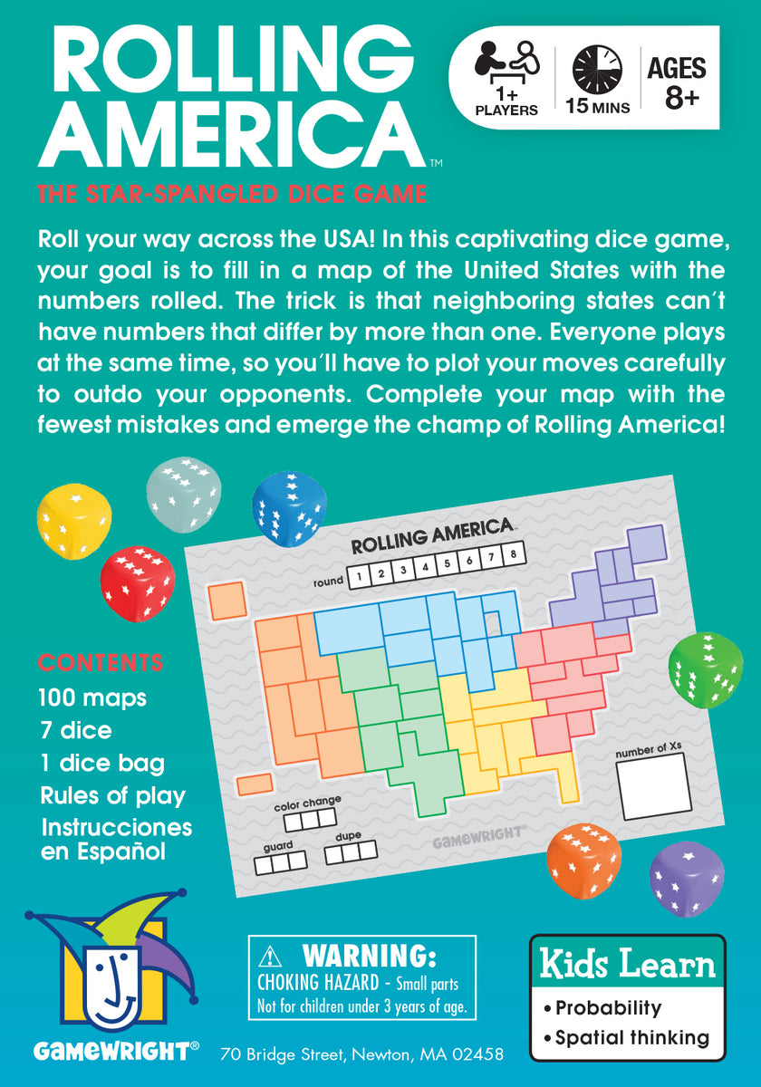 Gamewright Rolling America Dice Game – Ecstatic Games