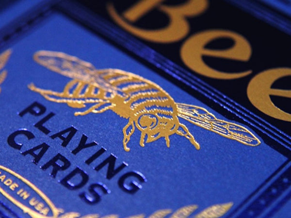 Bee Metalluxe Playing Cards - Blue Foil Diamond Back, Standard Index