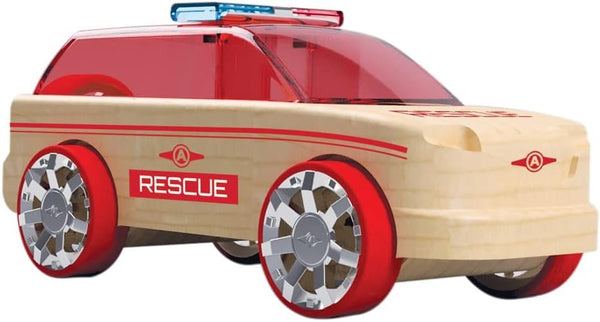 Automoblox Mini Rescue Pack — Wooden Mix-and-Match Vehicles — Build and Rebuild — Ages 4+